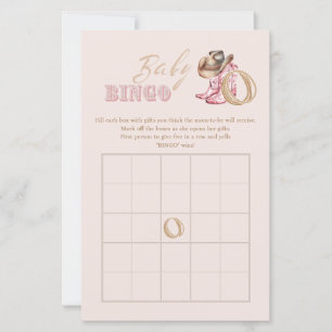 Papier Jeu de Bingo pour Baby shower Petite Cowgirl Far W