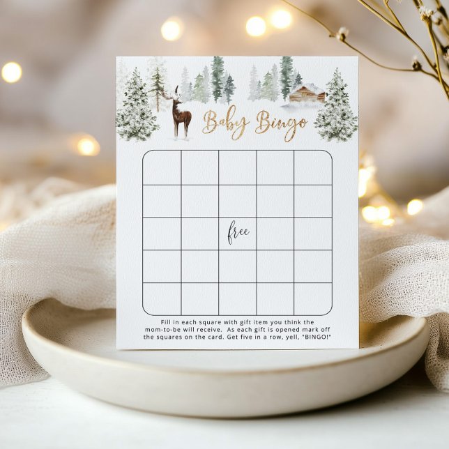 Papier Jeu de bingo pour bébé cerf de forêt (Créateur téléchargé)