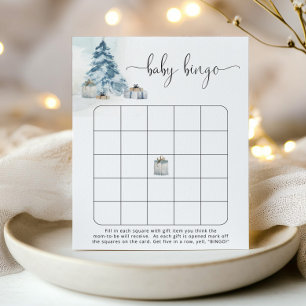 Papier Jeu de bingo pour bébé des pins bleus d'hiver