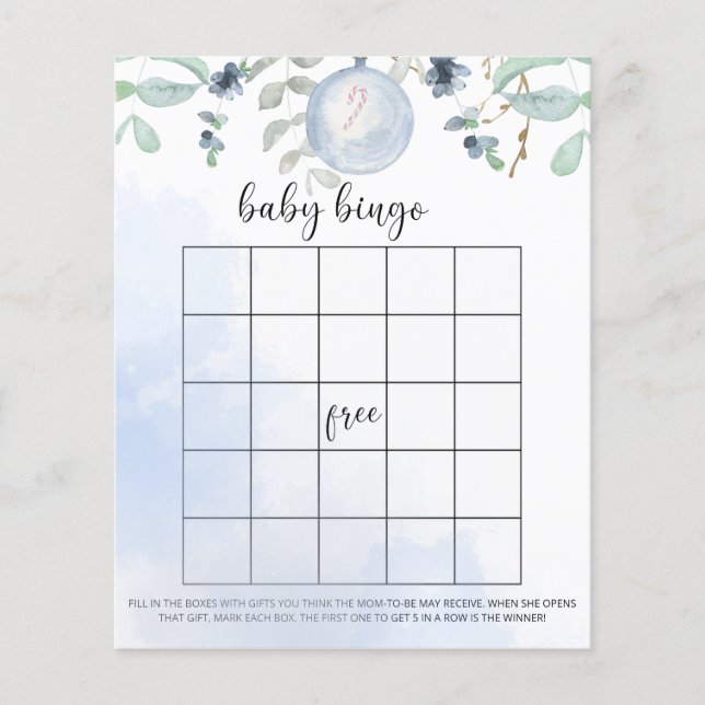 Papier Jeu de bingo pour bébé d'hiver (Devant)