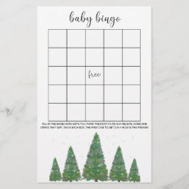Papier Jeu de bingo pour bébé d'hiver à feuillage persist