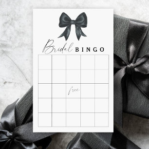 Papier Jeu de bingo pour la douche de mariée à ruban noir