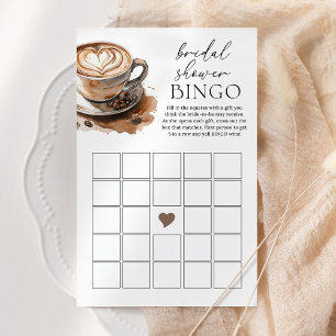 Papier Jeu de Bingo pour la Mariée : L'Amour du Café se P
