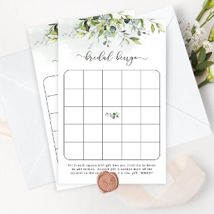Papier Jeu de bingo pour mariée verte