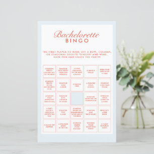 Papier Jeu de Bingo Retro Blue & Red Bachelorette