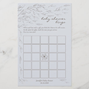 Papier Jeu de bingo simple pour baby shower bleu