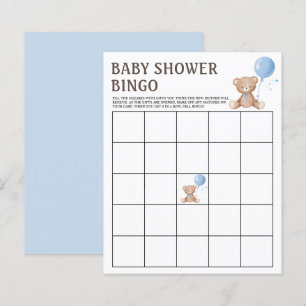 Papier Jeu de Bingo   Teddy Bear Boy Baby shower Games