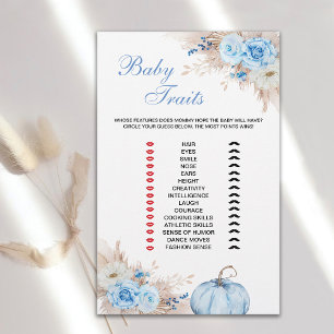 Papier Jeu de caractéristiques de bébé citrouille bleue