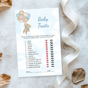 Papier Jeu de caractéristiques de bébé ours en peluche