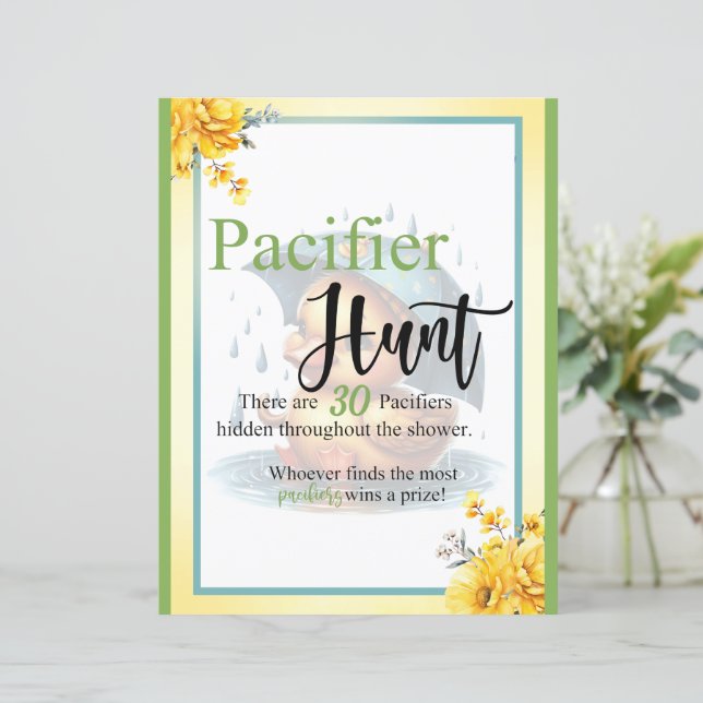 Papier Jeu de chasse au Baby shower de canard en caoutcho (Debout devant)