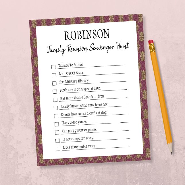 Papier Jeu de chasse au trésor de la Réunion familiale 2 (Créateur téléchargé)