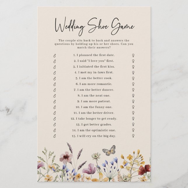 Papier Jeu de chaussures Mariage Boho (Devant)