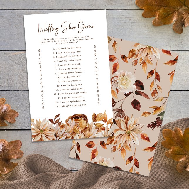 Papier Jeu de chaussures mariage de automne (Fall Wedding Shoe Game
)