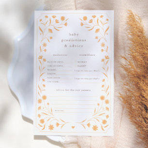 Papier Jeu de conseils de prédiction de Baby shower flora