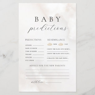Papier Jeu de conseils de prédiction des Baby showers neu