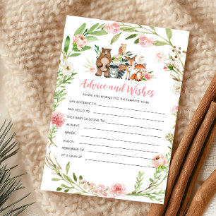 Papier Jeu de conseils et de vœux de douche florale rose
