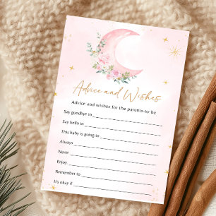 Papier Jeu de conseils et de vœux Lune et Étoiles Rose