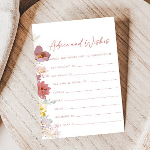 Papier Jeu de conseils et de vœux pour la douche Florals