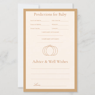 Papier Jeu de conseils/prédictions pour Baby Shower Littl