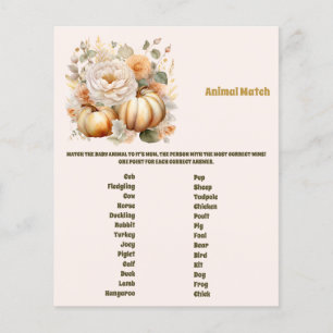 Papier Jeu de correspondance d'animaux pour Baby Shower