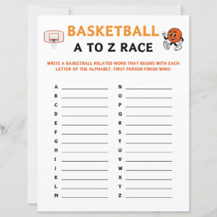 Papier Jeu de course de basket-ball A à Z