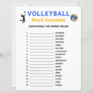 Papier Jeu de course de mot de volley-ball