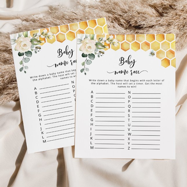 Papier Jeu de course de nom de bébé Maman abeille (Créateur téléchargé)