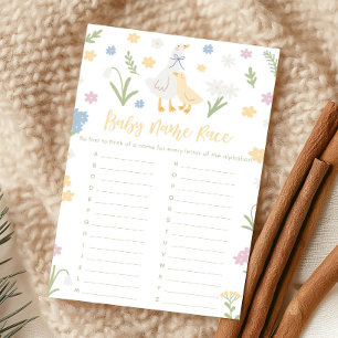 Papier Jeu de course de noms de Baby Shower Bébé Dingo à