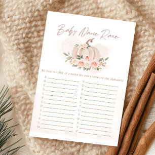 Papier Jeu de course de noms de bébé Citrouille Rose Blus