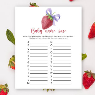 Papier Jeu de course de noms de bébé - Fraise