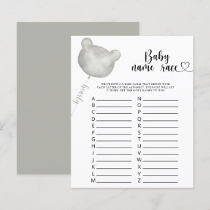 Papier Jeu de course de noms de bébé ours en peluche