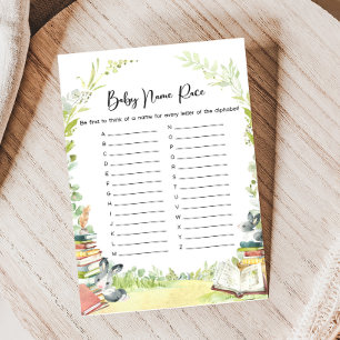 Papier Jeu de course de noms de bébé pour la Baby Shower