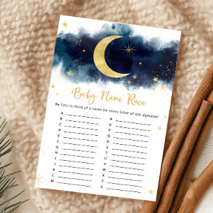 Papier Jeu de course de noms sous la pluie d'étoiles doré
