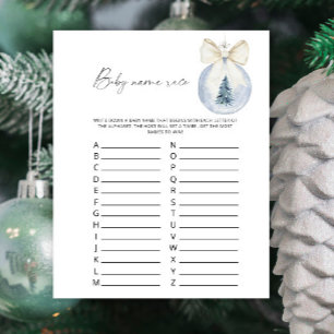 Papier Jeu de course de prénom de bébé Noël d'hiver