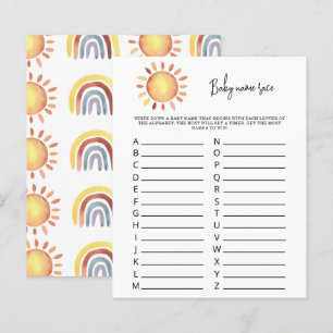 Papier Jeu de course de prénoms Sunshine Baby