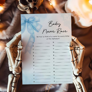 Papier Jeu de course pour le nom de bébé Blue Bow Little