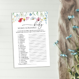 Papier Jeu de désordre de mots de bébé Fleurs sauvages