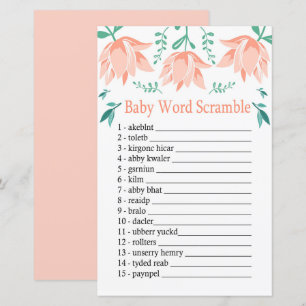 Papier Jeu de désordre de mots de bébé Tulipe Rose