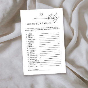 Papier Jeu de désordre de mots pour bébé neutre en termes
