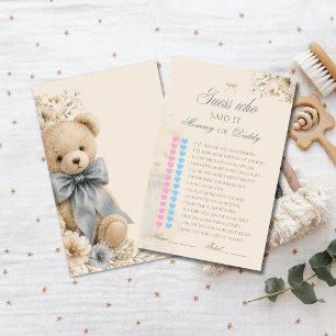 Papier Jeu de devinette classique d'ours en peluche