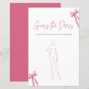 Papier Jeu de devinette de robe de mariée à nœud rose mod