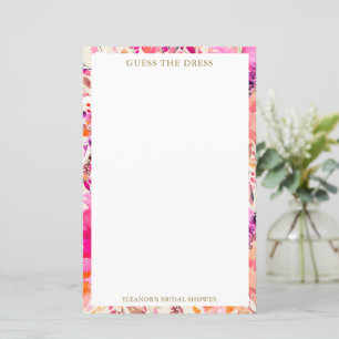 Papier Jeu de devinette de robe florale rose personnalisé