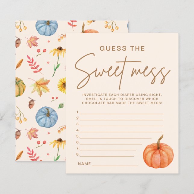 Papier Jeu de devinette du doux désordre pour Baby Shower (Devant / Derrière)