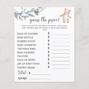 Papier Jeu de devinette du prix du petit ours