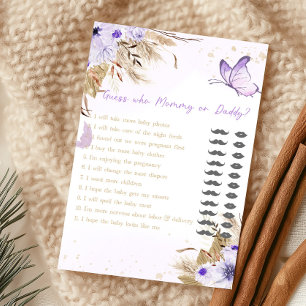 Papier Jeu de devinette Maman ou Papa Papillon Floral
