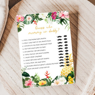 Papier Jeu de devinette pour Baby Shower Aloha Baby Pinea