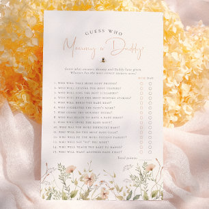 Papier Jeu de devinette pour Baby Shower Fille Boho Wildf