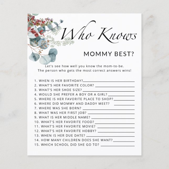 Papier Jeu de devinette pour bébé d'hiver qui connaît le  (Devant)