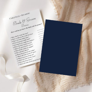 Papier Jeu de douche de mariée bleu marine