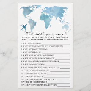 Papier Jeu de douche de mariée pour voyage ce que le mari